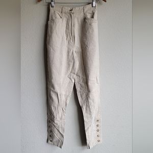Vintage Laredoute Hemp and Cotton Blend High Waisted Pants